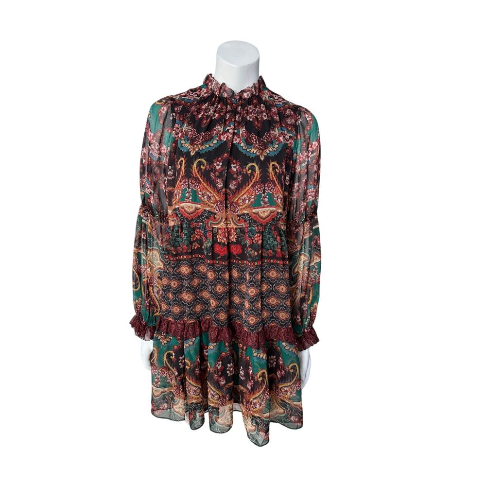 alice + olivia Dress Women's 8 Marella Mockneck Paisley Spellbound - Picture 7 of 7